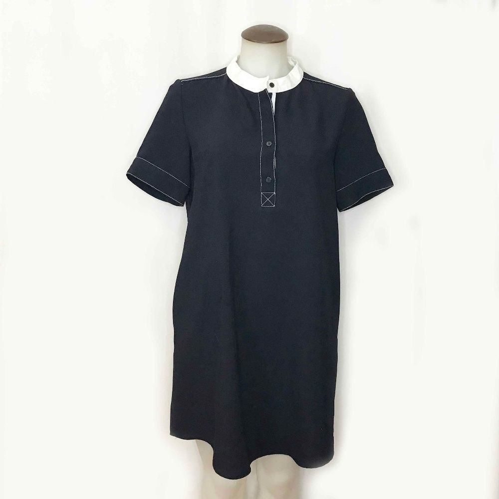NAVY And White Zara Shift Dress With Placket 🌻